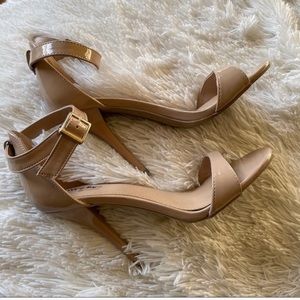 Nude Ankle Strap Heels